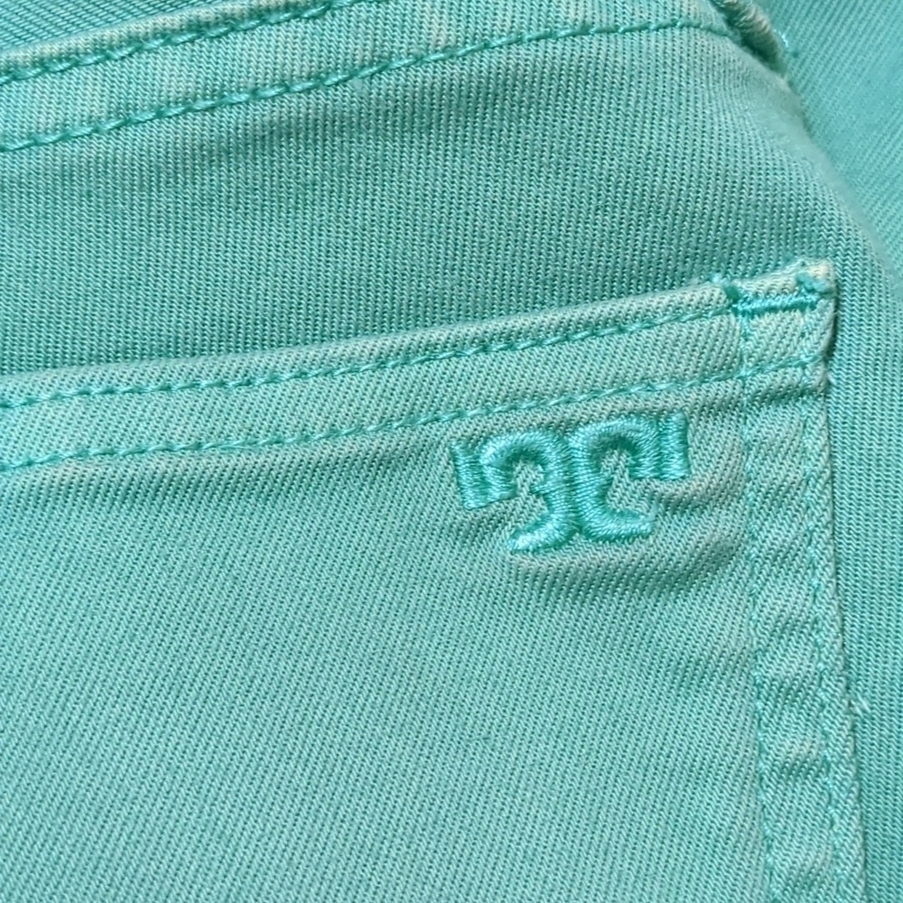 Tory Burch Alexa Cropped Skinny Viridian Green Jeans Size 25 - Picture 9 of 14